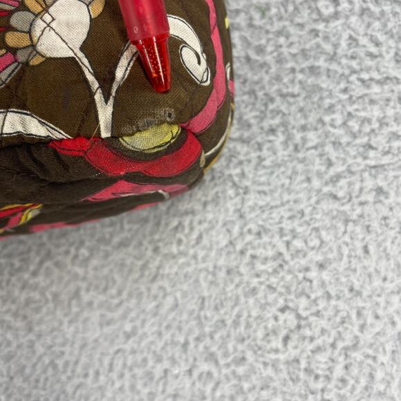 Vera Bradley Handbag Beaded Shoulder Bag Purse Boho Colorful Festive Brown Pink - Picture 2 of 15